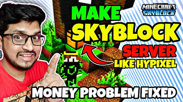 How to Make SkyBlock Server like Hypixel | Money Problem Solved | Hypixel SkyBlock Server in Aternos