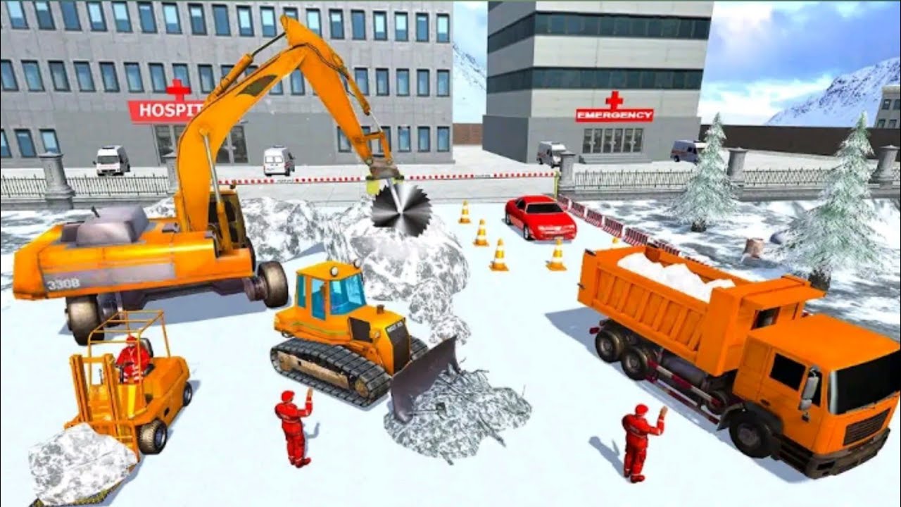 Real Heavy Snow Excavator Simulator | 3DGameplay | 