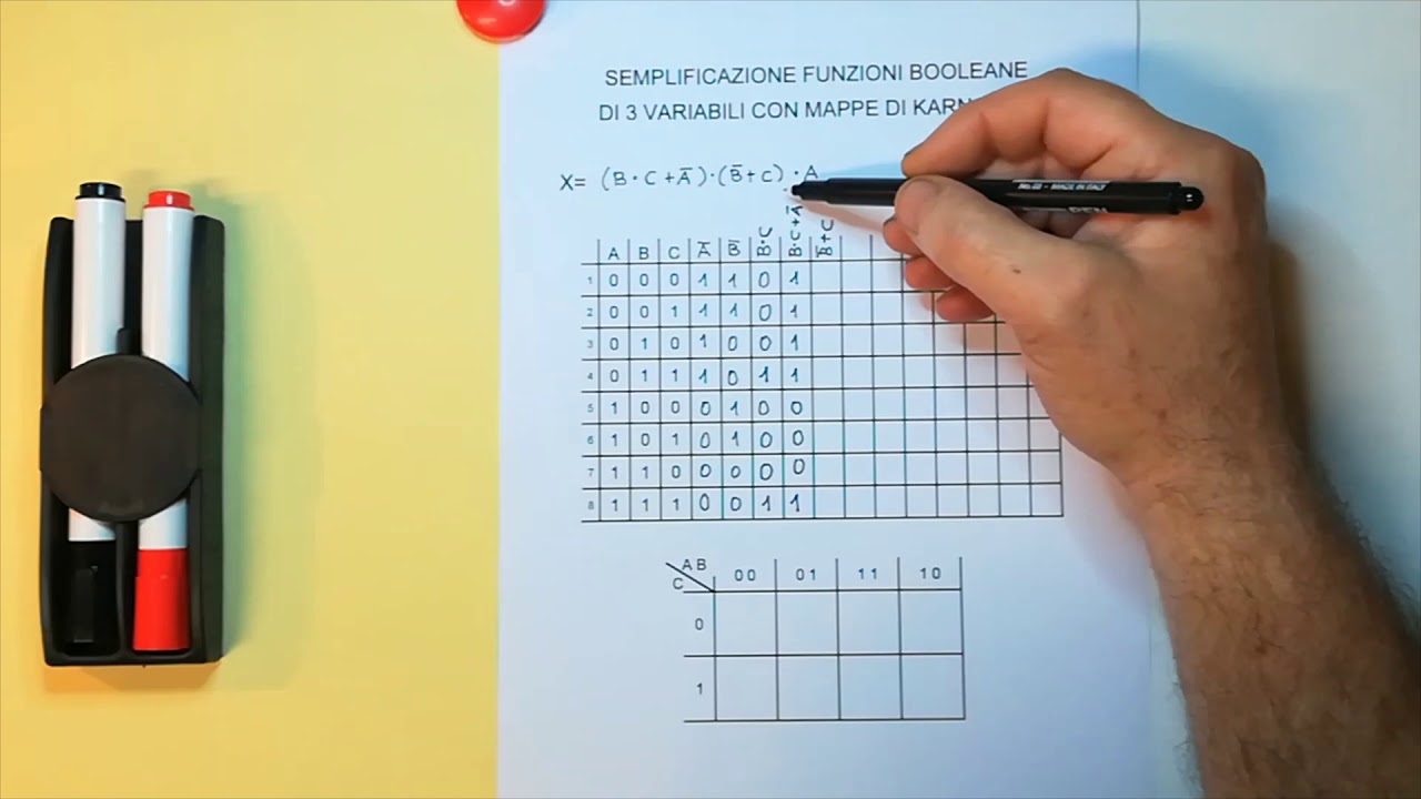 Semplificazione funzioni booleane a 2 e 3 variabili con Karnaugh