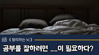 수면이 공부에 반드시 필요한 이유! - 『정리하는 뇌』 [책배움] #5