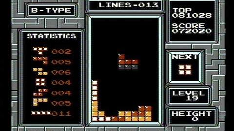NES Tetris Type B Perfect Game
