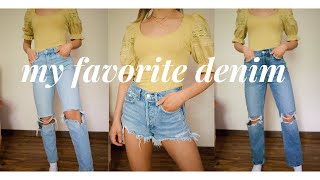 my favorite denim jeans \& shorts || Noel Labb