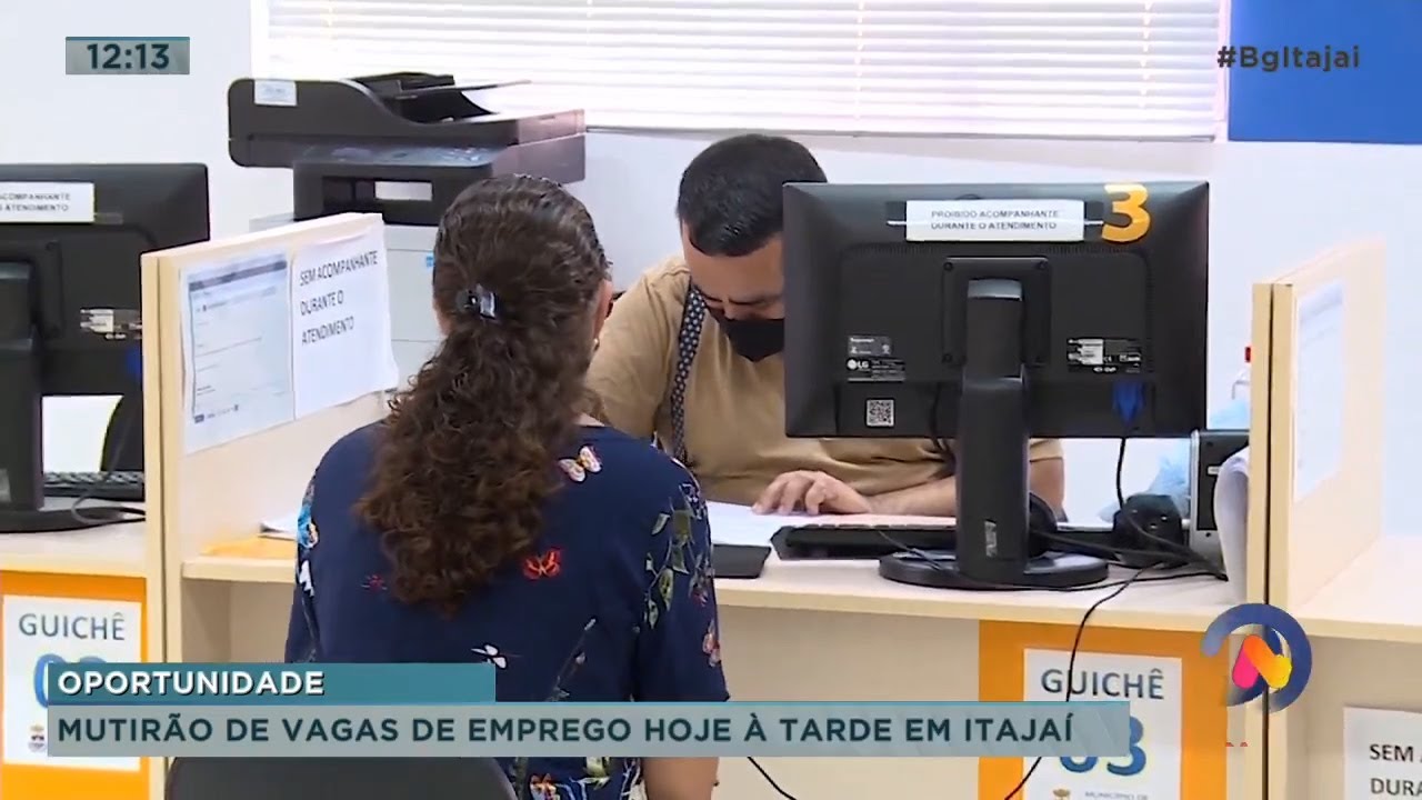 Mutirão de vagas de emprego hoje em Itajaí - YouTube