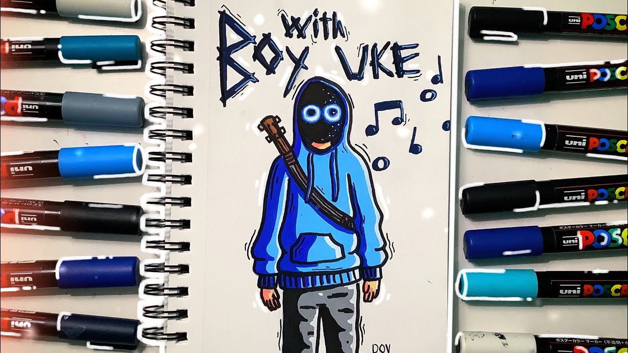 Drawing Blue from Roblox Rainbow Friends with Posca Markers! #drawing , posca markers drawing