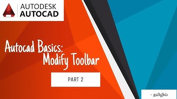 Autocad : Modify Toolbar |Part 2| - Tamil Explained