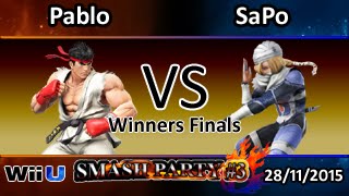 Winners Finals Pablo Ryu, Lucario, Ness VS SaPo Sheik, Yoshi   Smash Party #3 Singles