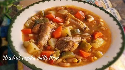 DELICIOUS CHICKEN MACARONI and VEGETABLE SOUP | So...