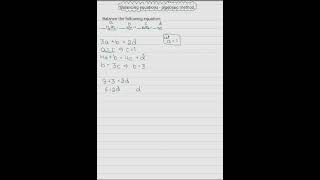 Balancing chemical equations II Algabreic method II 