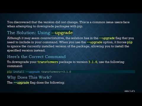 How to Downgrade or Install an Earlier Version of a Package with pip