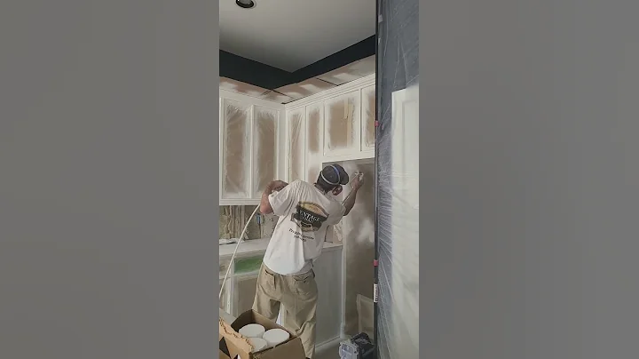 First coat of Benjamin Moore Cabinet Coat.