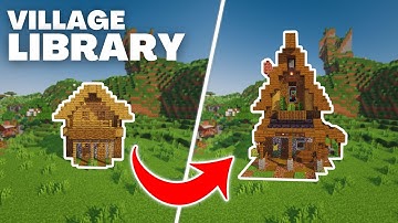 Minecraft: How To Transform A Village Library | Village House Transformation - Tutorial