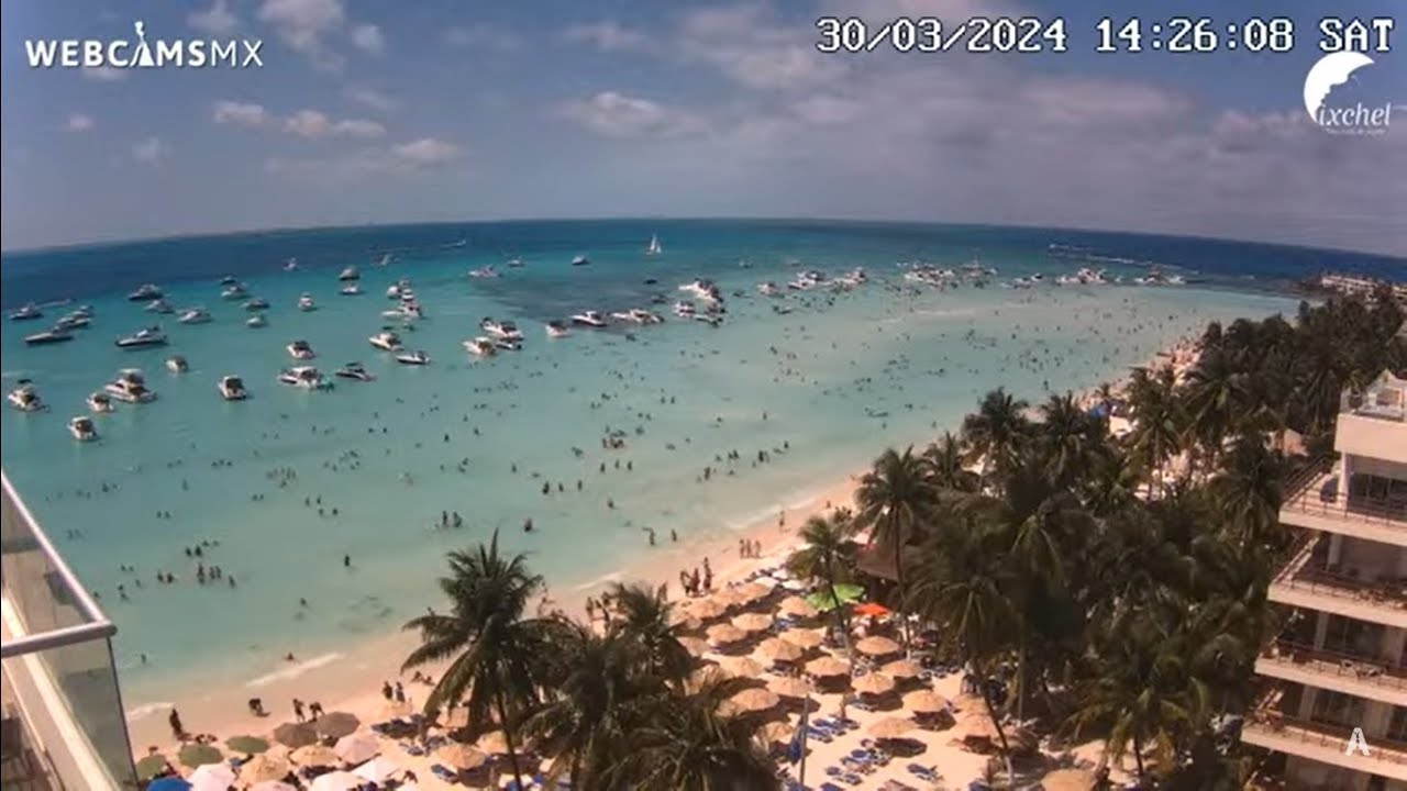 Isla Mujeres, Quintana Roo Pueblo Mágico En Vivo | Vista Panorámica de Playa Norte