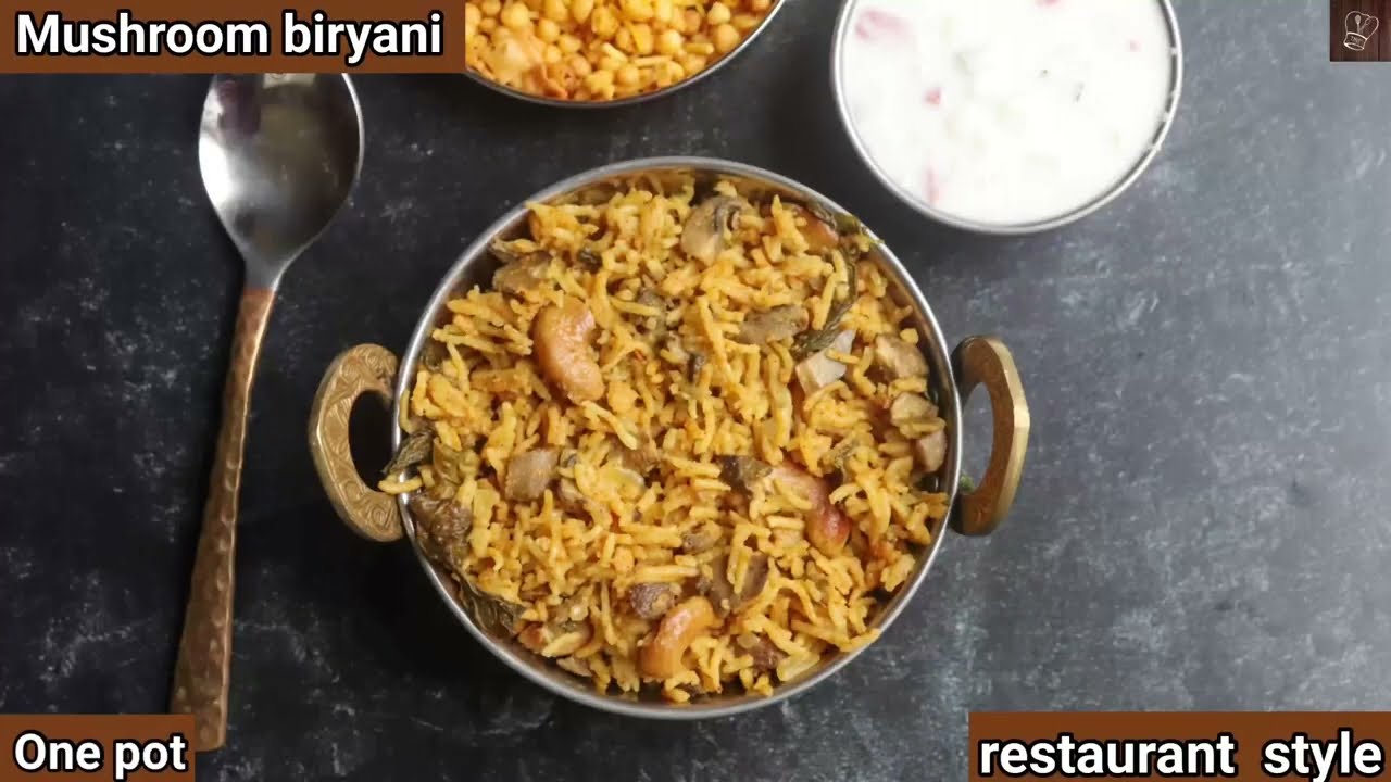 Mushroom biryani in pressure cooker Mushroom biryani Kalan biryani