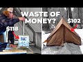 The cheapest hot tent and stove from temu 