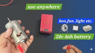 Diy a mini 24v 4ah lithium battery, use fan,light bluetooth speaker 