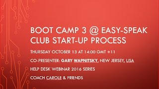 Boot Camp 3 Webinar Recording