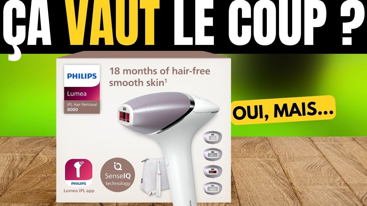Philips Lumea Série 8000 Épilateur IPL – SenseIQ, 4 Accessoires Corps, Visage, Maillot et Aisselles