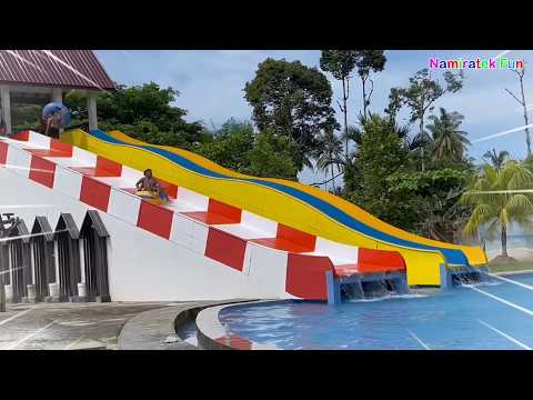Keseruan Bermain Water Slide di Waterpark! Serunya Liburan Keluarga 🌊🎢