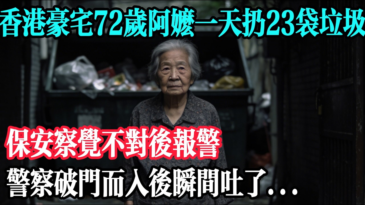 香港豪宅72歲阿嬤一天扔23袋垃圾，保全察覺不對後報警，警察破門而入後瞬間吐了#民間故事 #奇聞異事集