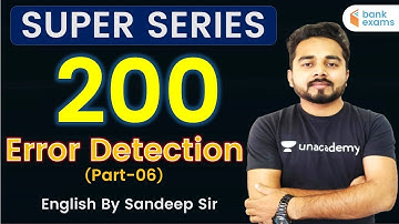 Super Series for All Exams | English by Sandeep Sir | Error Detection (Part-6)