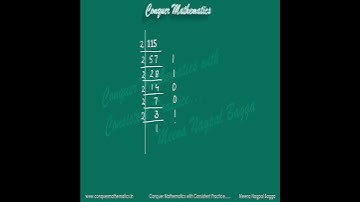 Applied Mathematics -Class 11 - Converting a Decimal Number into a Binary Number