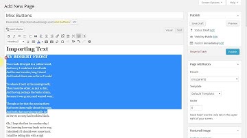 WordPress Basics - Miscellaneous Buttons