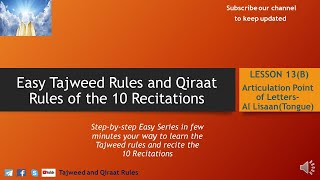Hafs-Lesson 13(B)-Articulation Point of Letters - Al Lisaan (Tongue) screenshot 5
