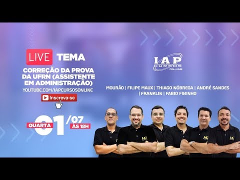 preparatório para concursos em fortaleza LIVE: CORREÇÃO DA PROVA DO CONCURSO DA UFRN 2019 (ASSISTENTE ADMINISTRATIVO)