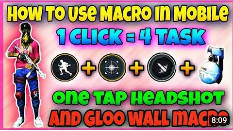 How to Use Macro Setting In Free fire mobile || 1 Click = Crouch + Gloo + Sprint + One headshot