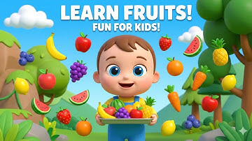 Fruits Name for Kids | 3D Fruit Learning Video |🍎 Apple Banana Mango | Preschool Learning