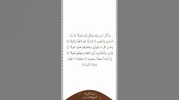 تلاوة في دقيقة | سورة المزمل | الآيات ٨ - ١٣ | الشيخ محمد أيوب