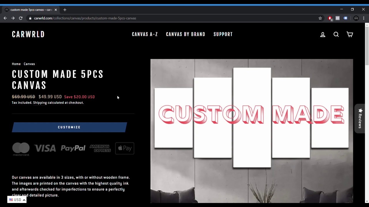 Custom 5 pieces Canvas instruction video