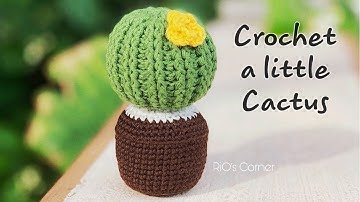 [Crochet] A little Cactus | Móc chậu cây xương rồng | RiO