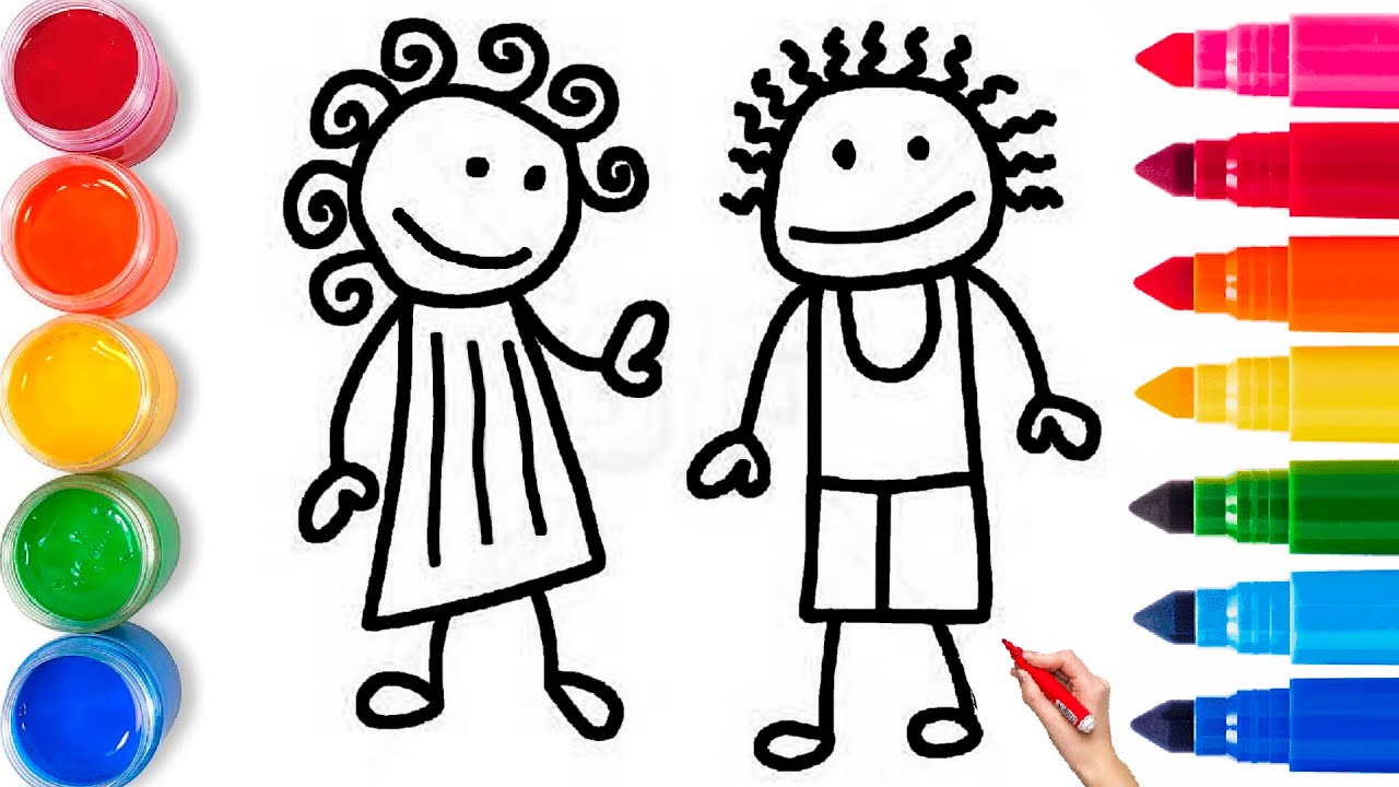 Olmaxon Rasmi How to Draw Children for kids/Bolalar uchun Bolajonlar rasm chizish ...
