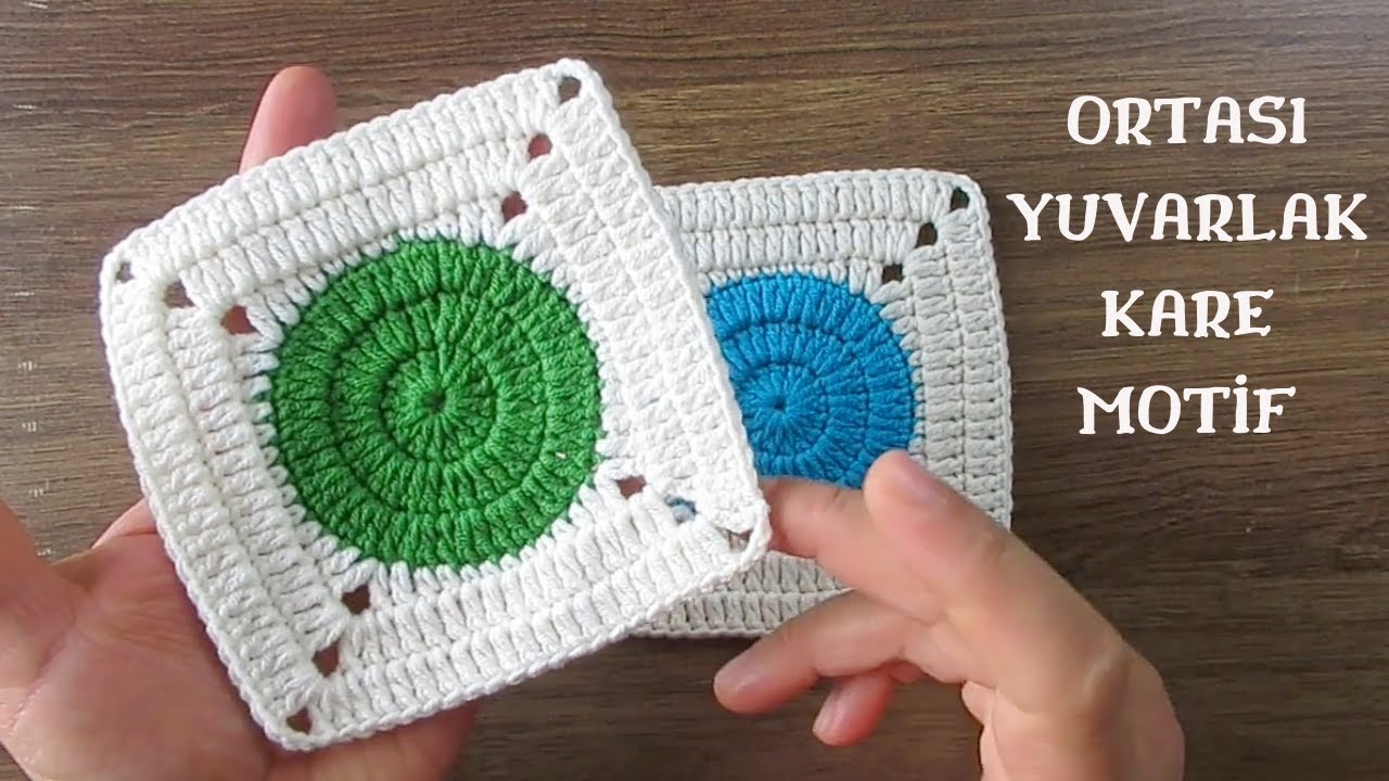 ZİNCİR İZİ OLMADAN ORTASI YUVARLAK MOTİF YAPIMI - CROCHET CIRCLE GRANNY SQUARE