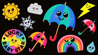 Wonderful Weather Baby Sensory Video! Colourful Rainbows, Umbrellas & High Contrast Fun 