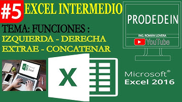 Tema 5: MANEJO DE LA FUNCION IZQUIERDA | DERECHA | EXTRAE | CONCATENAR |  - EXCEL INTERMEDIO