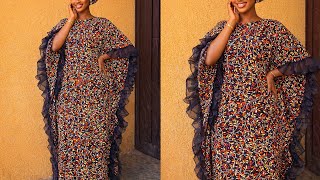 How To Cut And Sew Butterfly Bubu Gown With Organza Ruffles Step By Step