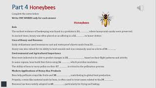 IELTS listening practice Part 4 -honey bees (answer & transcript)