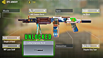 🔥 Fastest RPD Gunsmith in codmobile 🔥 Easy to unlock Cooling Compressor barrel ✌️