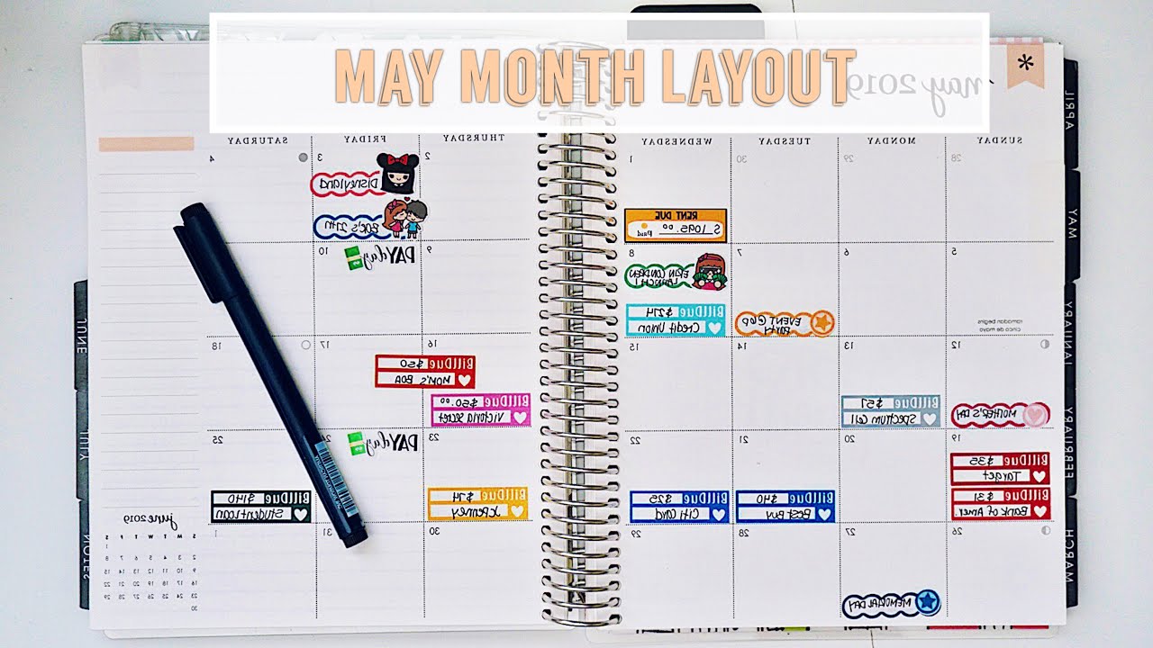 May Month Layout | Erin Condren - YouTube