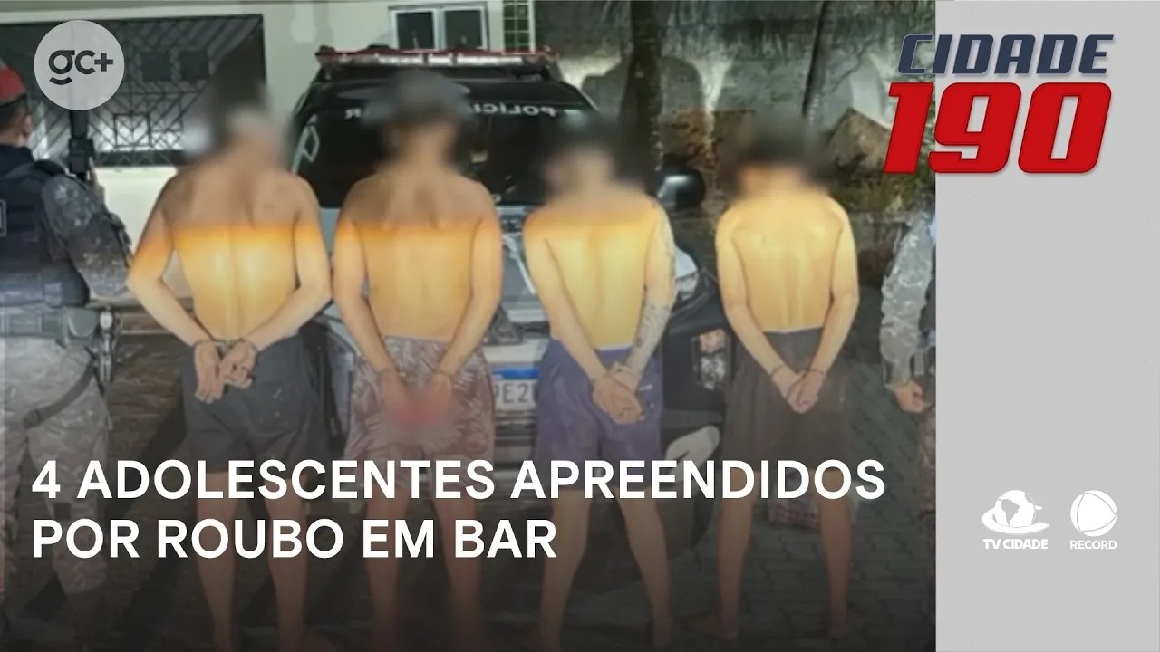 Quatro adolescentes são apreendidos por roubo em bar; vítimas foram feitas reféns | Cidade 190
