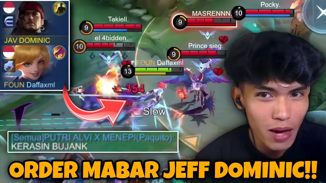 ORDER MABAR JEFF DOMINIC! REAKSI JEFF DOMINIC MELIHAT FANNY GUA LAWAN FULL COUNTER! - Mobile Legends