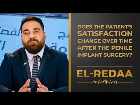 Does the patient's satisfaction change over time after the penile implant surgery?