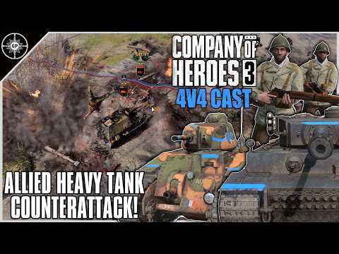 Allied Heavy Tank Counterattck! Axis Scatter Their Panzers... | 4v4 Mignano Gap | CoH3 Cast 2.0 #123