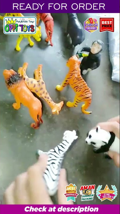 Mainan Binatang Karet Wild Animal 6 Pcs Besar - Mainan Hewan Karet - Hewan Kebun Binatang #shorts