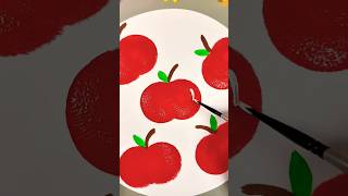 Sponge Dab Apple Art 🍎 #Shorts #ArtHack #Satisfying