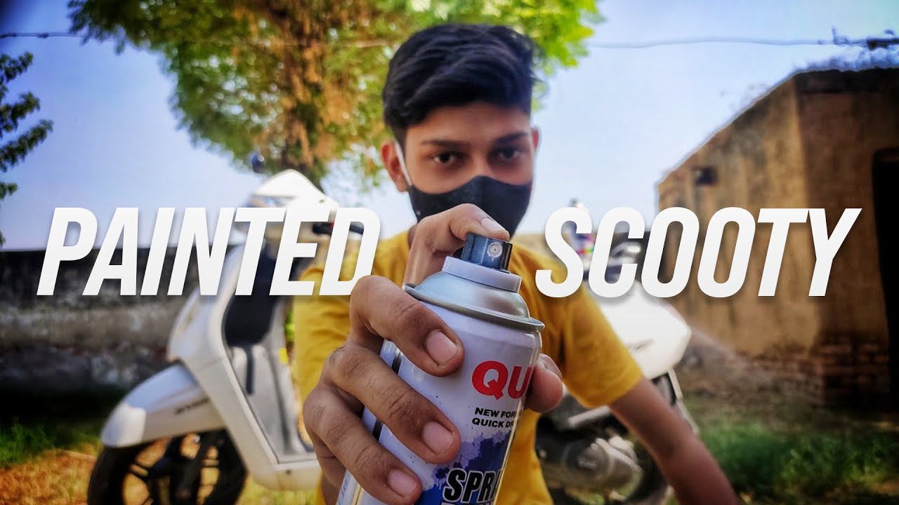 Painting my Scooty using Spary Paint||TVS Jupiter|| jupiter modified