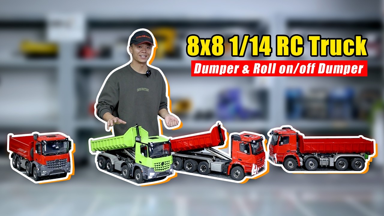 In this video, I'm showcasing four models of LXY RC hydraulic dump