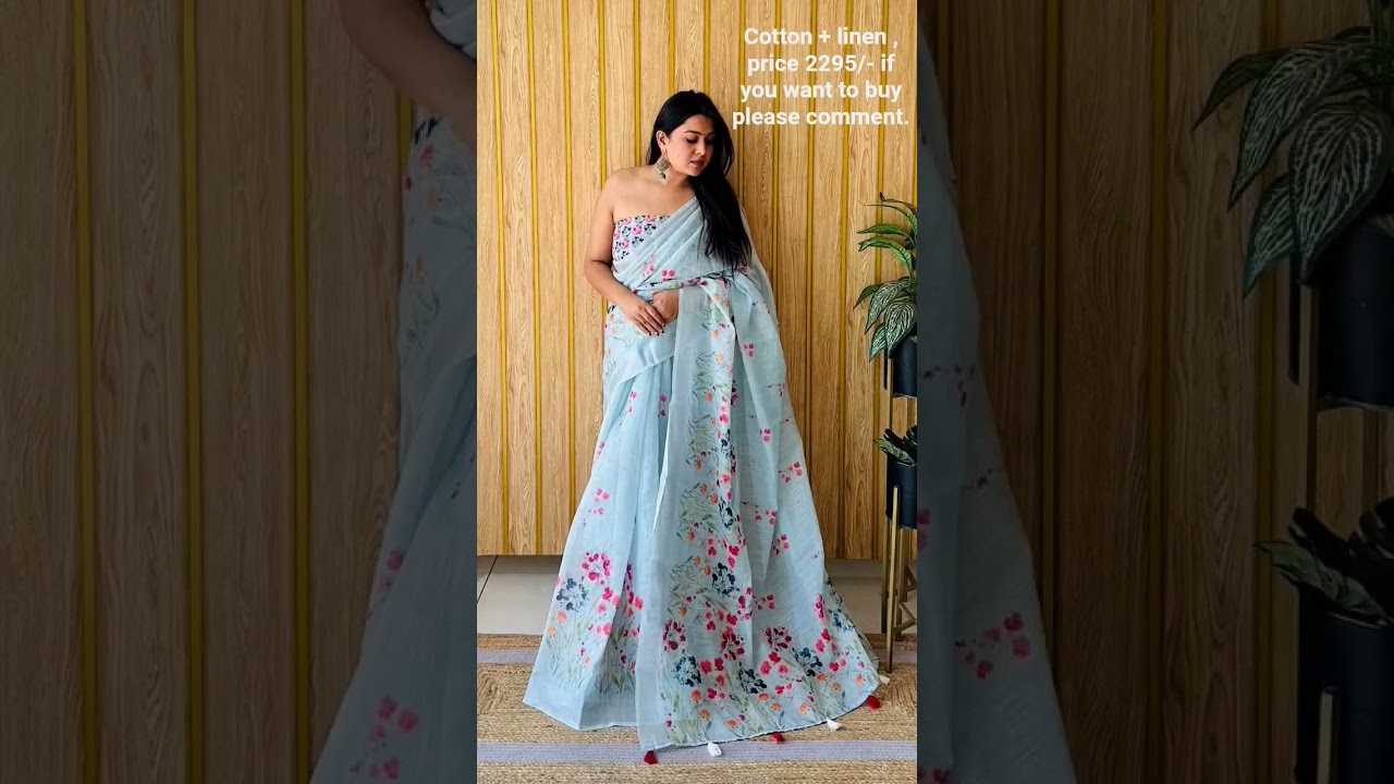 New collection saree , fabric - Cotton plus linen. 100% Summer.. catch designer saree..